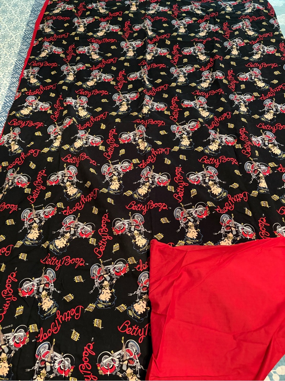 Lightweight Betty Boop Motorcycle blanket (great for wheelchair)